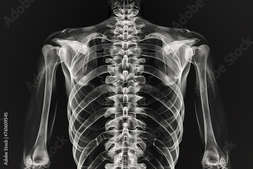 X ray image of a body