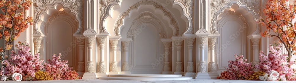 Ramadan background. The beauty of Islamic architecture and Islamic patterns. Best super ultra wide for wallpaper.