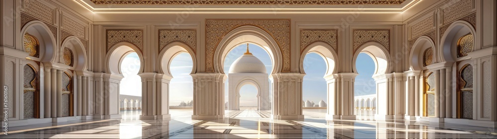 Ramadan background. The beauty of Islamic architecture and Islamic patterns. Best super ultra wide for wallpaper.