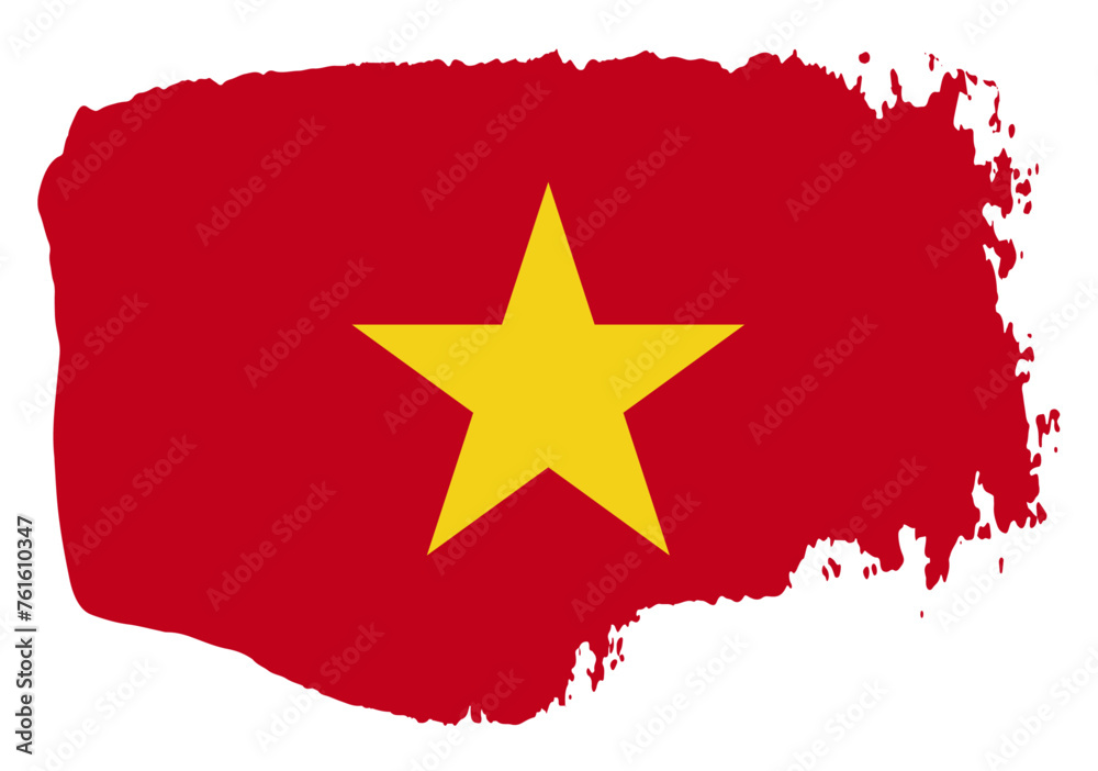 Vietnam flag with palette knife paint brush strokes grunge texture design. Grunge brush stroke effect Vietnam flag with palette knife paint brush strokes grunge texture design. Grunge brush stroke effect
