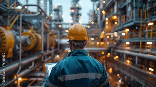 Engineer using a tablet in an industrial plant © จิดาภา มีรีวี