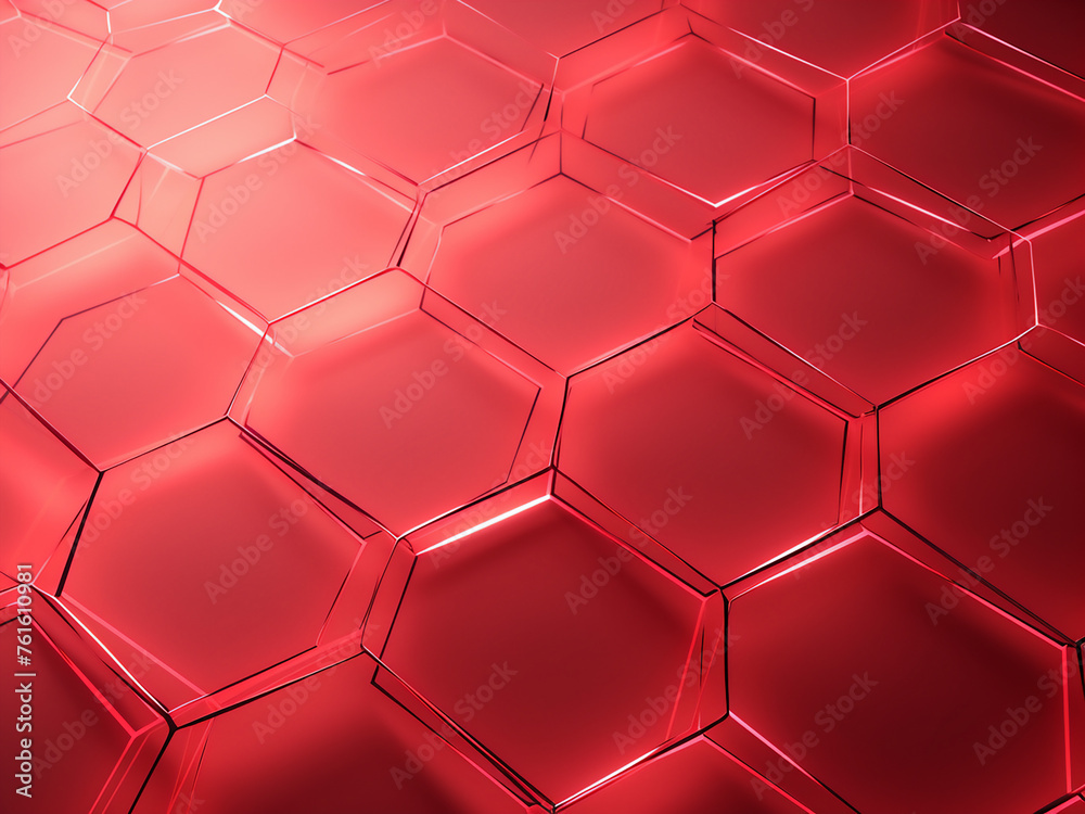Vibrant red backdrop featuring polyhedrons. AI Generation. Vibrant red backdrop featuring polyhedrons. AI Generation.
