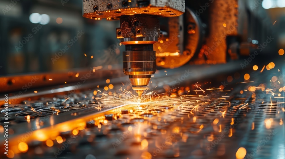 Precision machinery cutting metal with sparks flying,Industrial laser cutting technology in manufacturing Precision machinery cutting metal with sparks flying,Industrial laser cutting technology in manufacturing