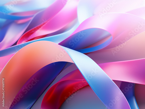Colorful ribbons enhance the image. AI Generation.