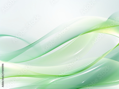 Green background with Ribbons. AI Generation.
