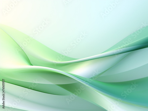 Artistic Ribbons green background. AI Generation.