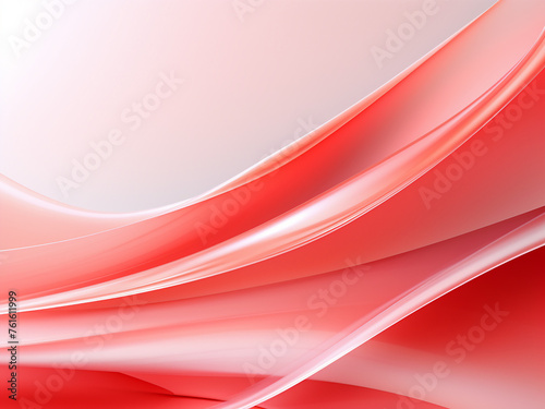 Graphic ribbons on a bold red background. AI Generation.