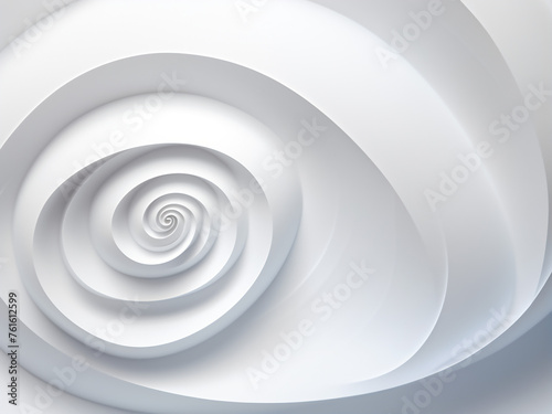 Geometric spirals and swirls on a white background. AI Generation.