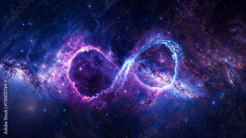 Symbole infini dans l'espace formé par une nébuleuse photo
