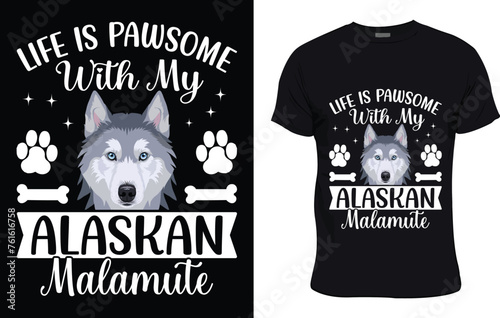 graphic t shirt alaskan malamute t shirt design