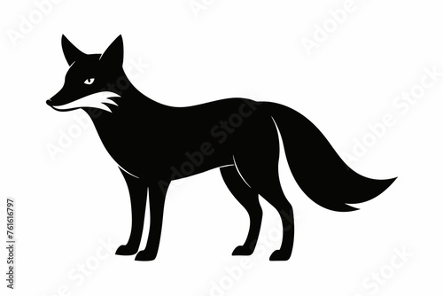 fox silhouette vector on white background.