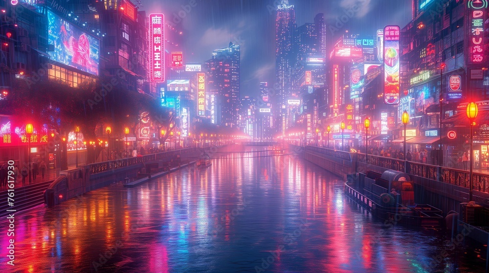 Neon-lit Metropolis: A Glimpse into the Future, generative ai
