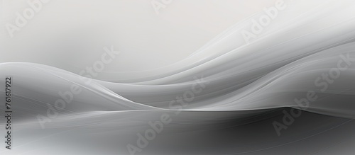 A water wave in shades of grey and white against a cloudy sky background, creating a peaceful landscape pattern. The horizon blends with the liquid form, as wind adds movement to the scene