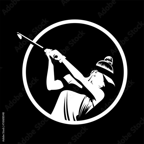 golf player icon logo illustration vector	
