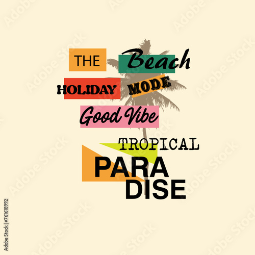 Summer Beach Tropical Paradise typography poster design