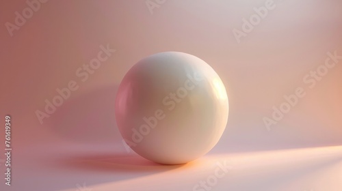 Minimalist 3D Rendering of a White Egg on Soft Pink Gradient Background, Embodying Business Icon Concept