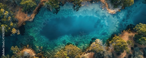 Aerial drone view of the colours and textures of Lake Dimboola