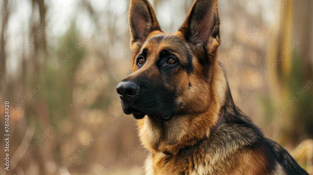 A majestic German Shepherd with a focused stance symbolizing loyalty and determination AI generated illustration A majestic German Shepherd with a focused stance symbolizing loyalty and determination AI generated illustration