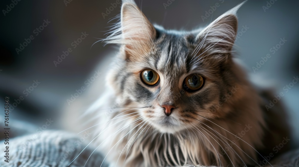 A mischievous and playful Ragamuffin cat radiating charm and affection     AI generated illustration