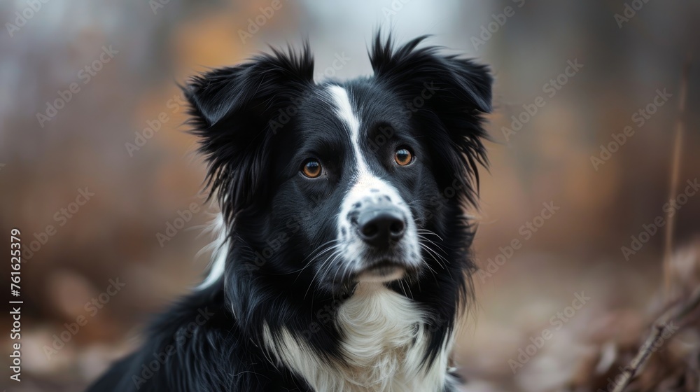 A mischievous Border Collie with an intelligent gaze showcasing curiosity and intelligence     AI generated illustration
