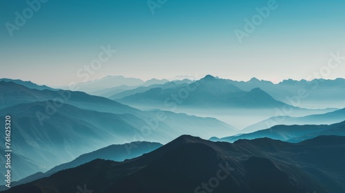 A minimalistic view of a mountain range AI generated illustration
