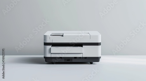a printer against a pristine white background, showcasing its modern aesthetics and functionality.