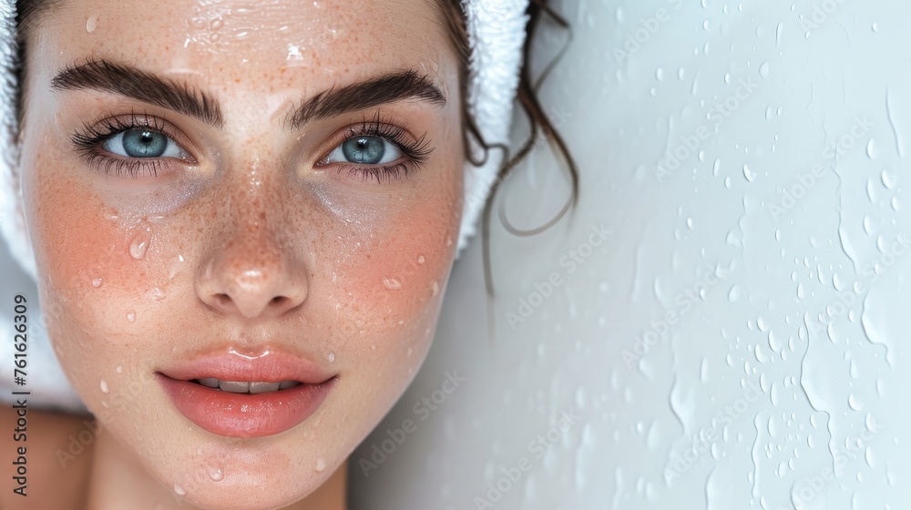 A photo emphasizing the impact of hydration for plump and hydrated skin AI generated illustration A photo emphasizing the impact of hydration for plump and hydrated skin AI generated illustration