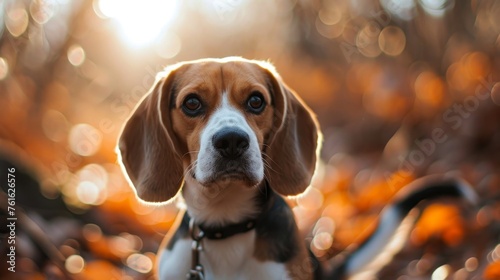 A playful Beagle with a wagging tail exuding friendliness and playfulness AI generated illustration