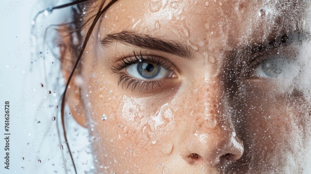 A portrait demonstrating the impact of weather changes on skin health AI generated illustration A portrait demonstrating the impact of weather changes on skin health AI generated illustration