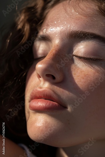 Wallpaper Mural A portrait demonstrating the impact of weather changes on skin health     AI generated illustration Torontodigital.ca