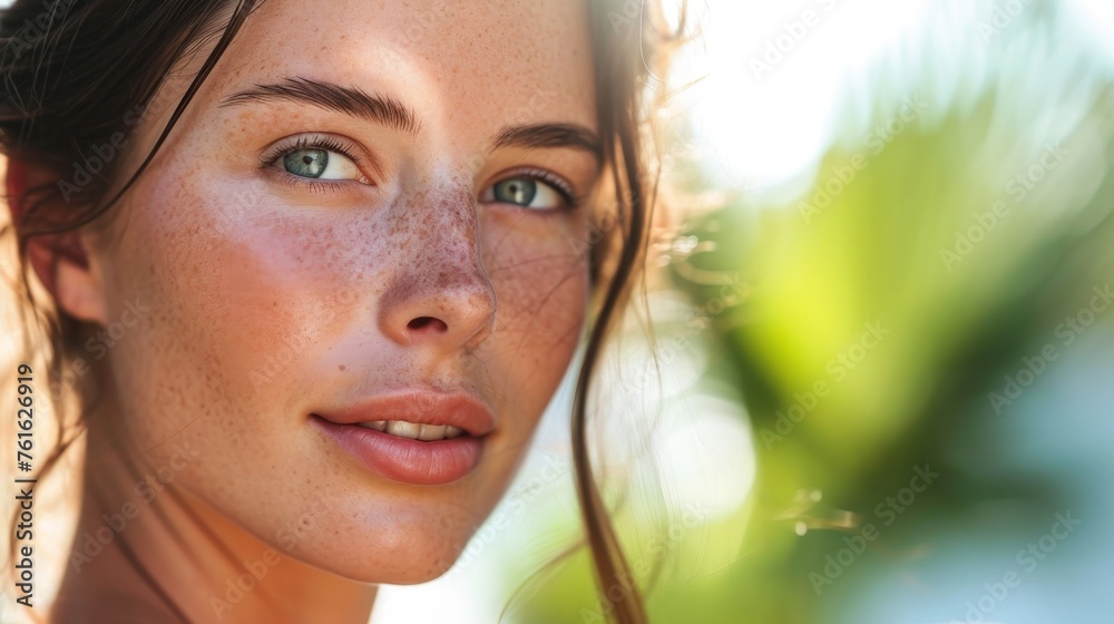 A portrait showcasing the effects of using brightening treatments for radiant skin AI generated illustration A portrait showcasing the effects of using brightening treatments for radiant skin AI generated illustration