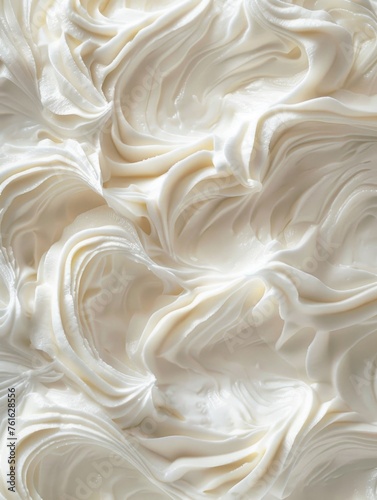 A textured pattern that resembles a swirl in whipped cream or a similar white substance, which can be associated with purity, softness, or culinary arts
