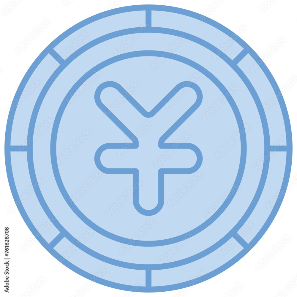 Fototapeta premium the currency icon is blue