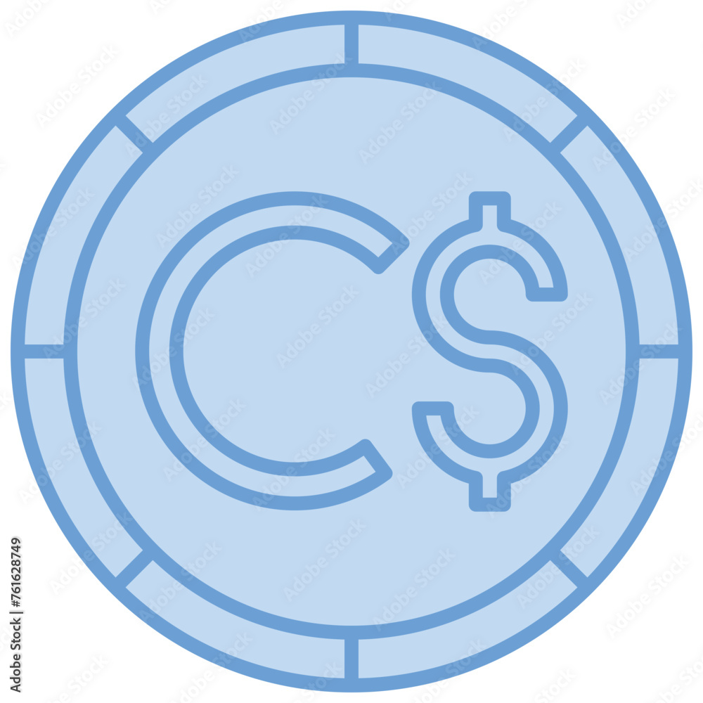 the currency icon is blue