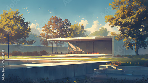 illustrative rendering of outdoor pavilion