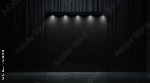 Empty Dark Wall for Product Showcasing ,light in the room