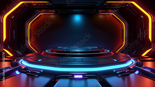 Sci-Fi Portal with Neon Lights