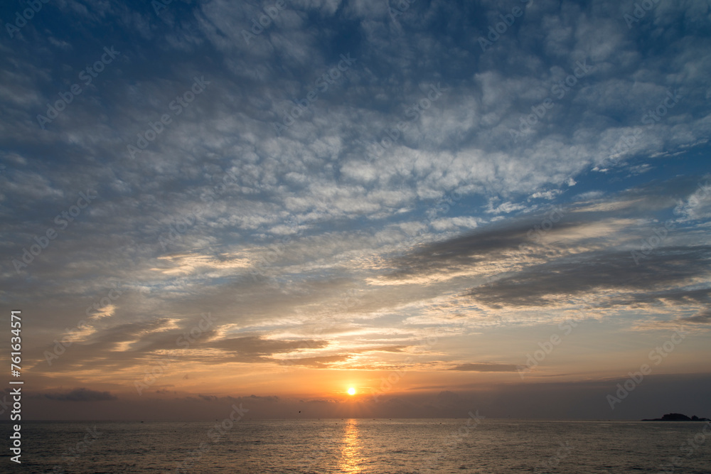 View of the sunrise over the sea