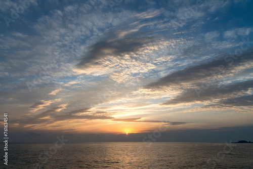 View of the sunrise over the sea