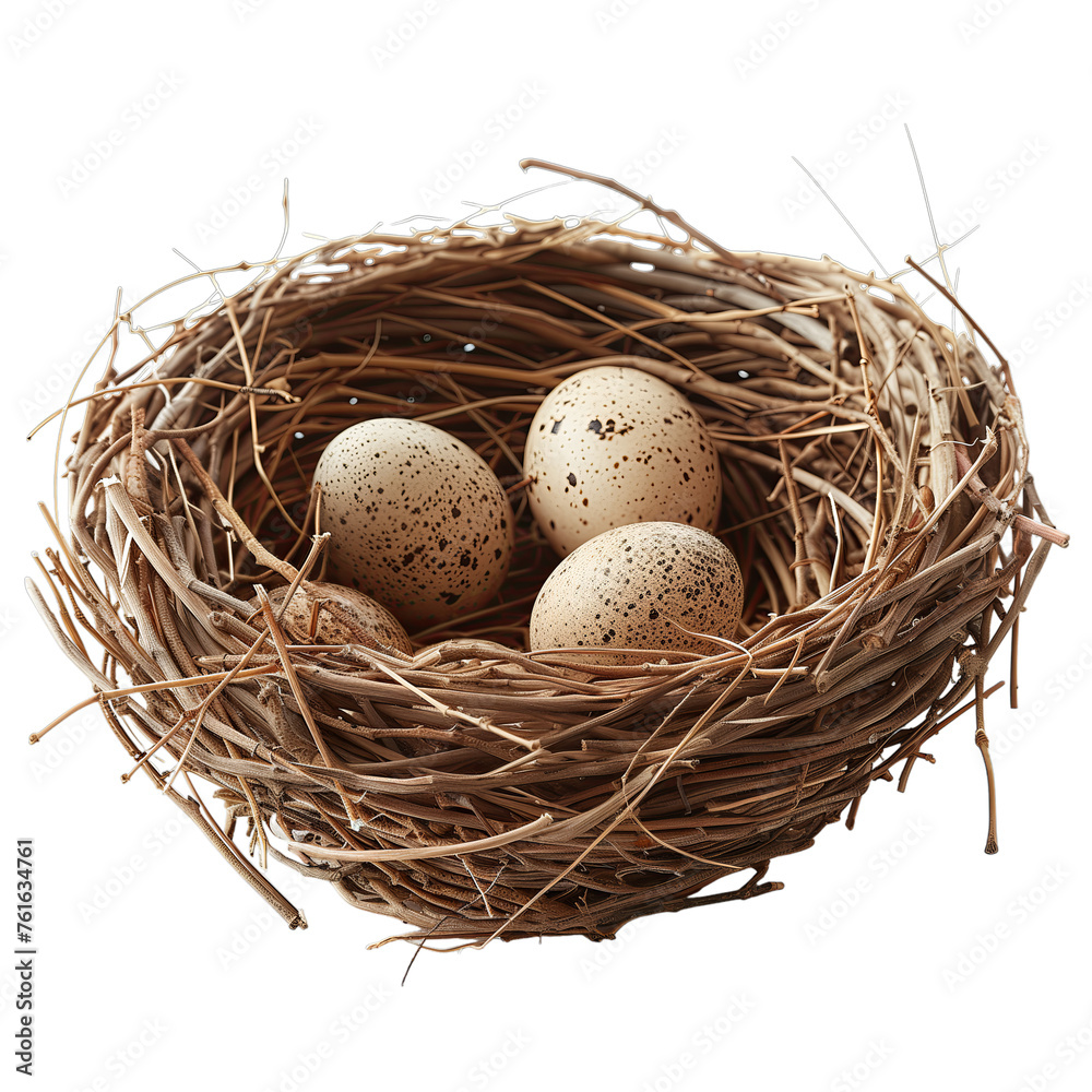 Eggs in Bird's nest on transparent background Eggs in Bird's nest on transparent background