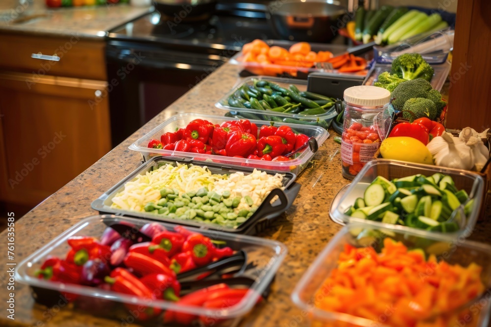 Fototapeta premium A table full of vegetables including carrots, broccoli, and peppers