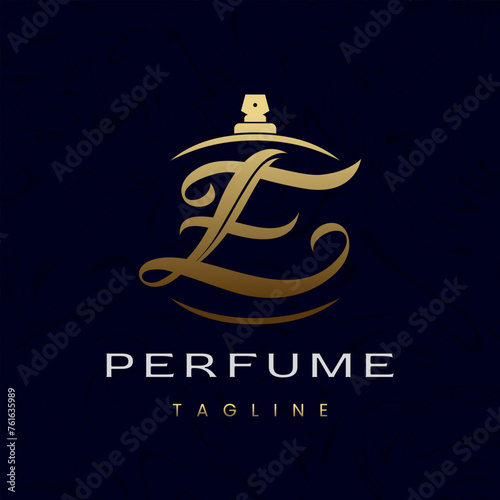 Letter E Perfume Logo Design, Elegant Luxury Scent Initial Logo