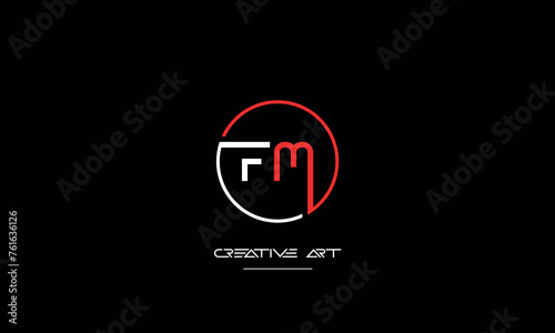 FM, MF, F, M abstract letters logo monogram