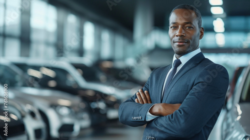 Verkauftechniken als Autoverkäufer im Gespräch mit interessierten Kunden die ein Auto kaufen möchten führen Verkaufsgespräch Generative AI © Imagecreator