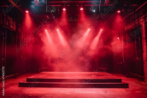 Dramatic Cosmetics Stage Awaits Impactful Presentation in Stark Industrial Setting