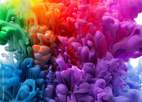 splash from rainbow colors paint background