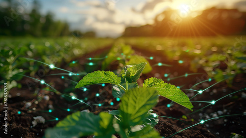 Lush Plants Growing in Field