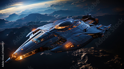Astral corvette, freeing worlds from alien invaders, like a hero in protecting cosmic civiliz