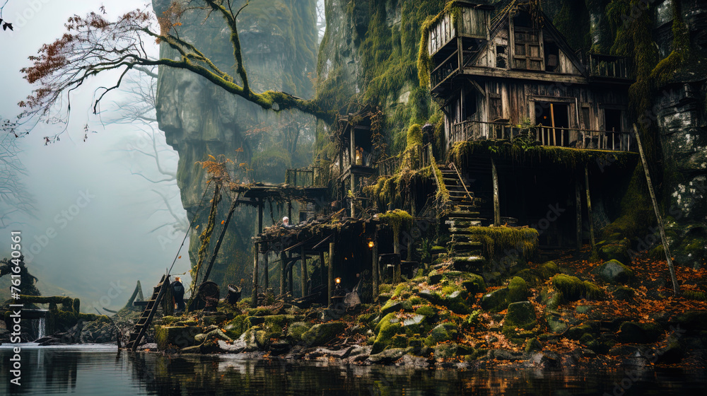 A historical house drowning in the greens of a tree cliff, as if a witness to many stories and le