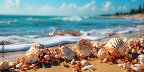 A sleepy beach, strewn with soft sand and decorated with shells, like an invitation to the world